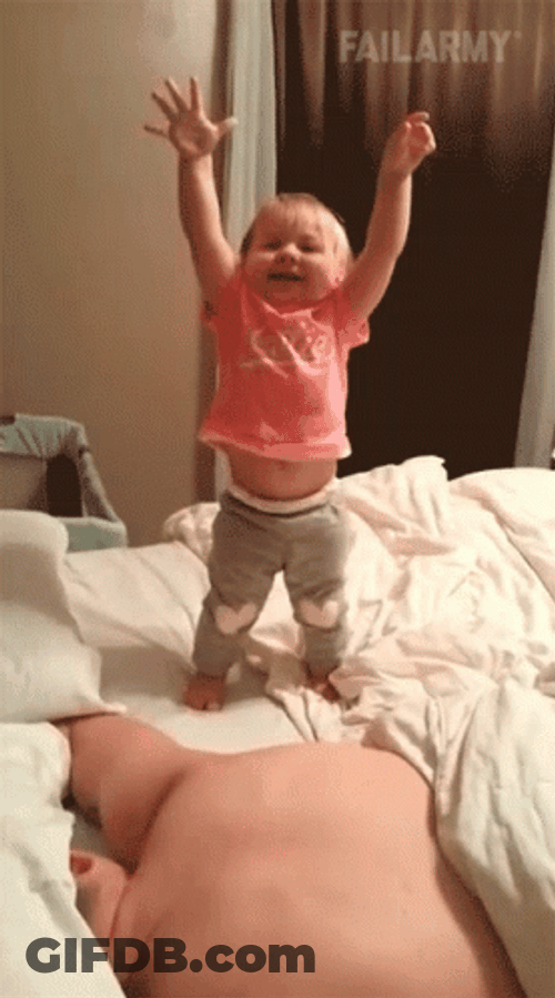 How To Wake Dad Kids Falling Trick GIF