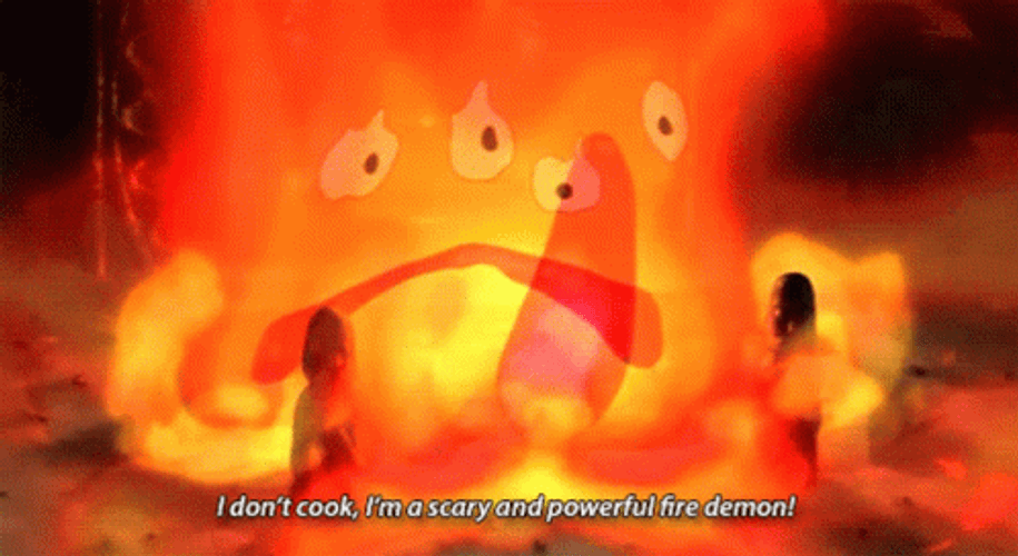 Howl's Moving Castle Calcifer Threatening GIF