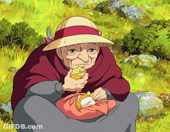 Howl's Moving Castle Cursed Sophie Eating GIF