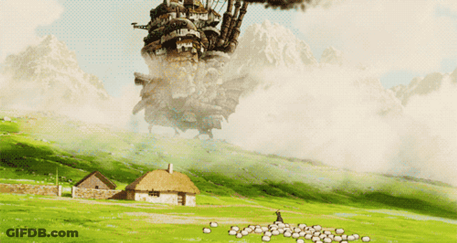Howl's Moving Castle Mountain GIF