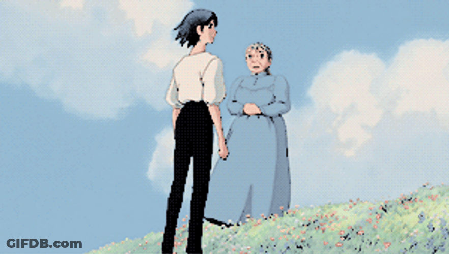 Howl's Moving Castle Sophie And Howl Conversing GIF