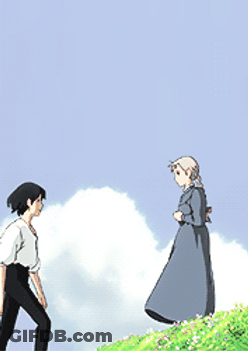Howl's Moving Castle Sophie And Howl Tender Moments GIF