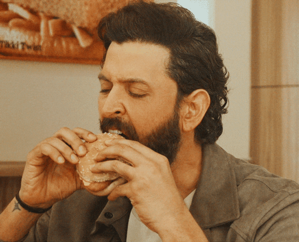 Hrithik Roshan Eating Delicious Burger King GIF