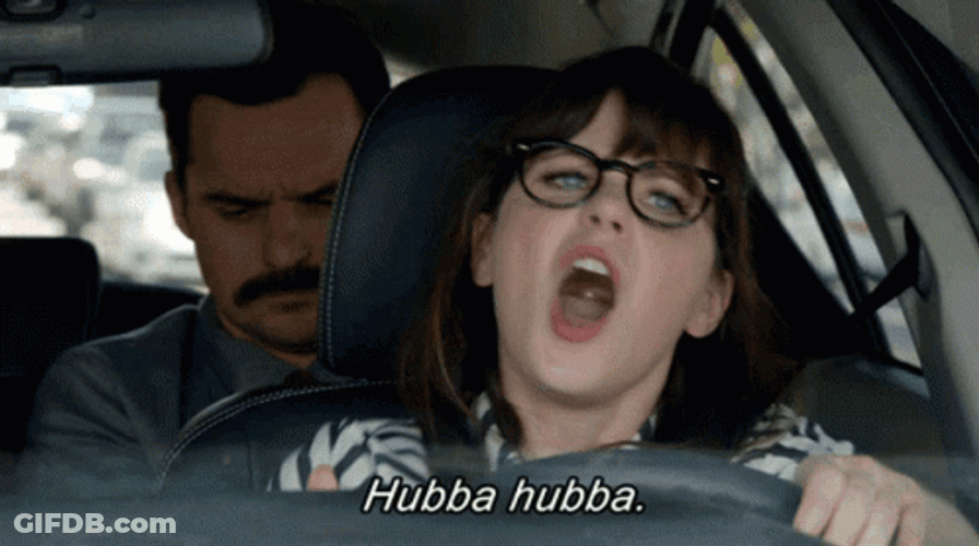 Hubba Hubba Funny Expression Zooey Descanel GIF