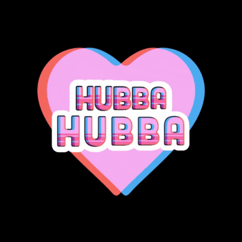Hubba Hubba Pink Heart Mobile Art GIF