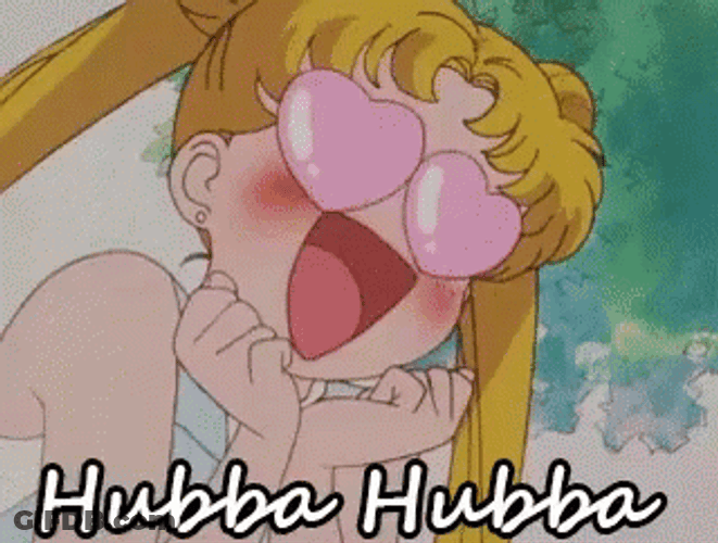 Hubba Hubba Sailor Moon Heart Goggling Eyes GIF