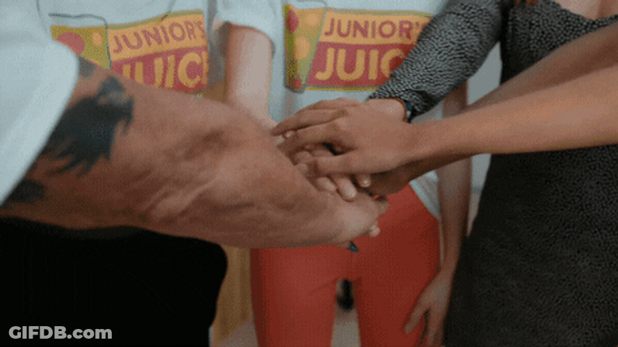Huddle Hands Up GIF