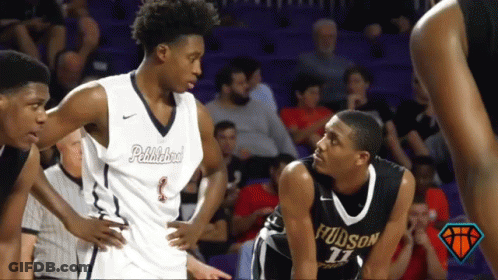 Hudson Basketball Player Talking To Another During Game GIF