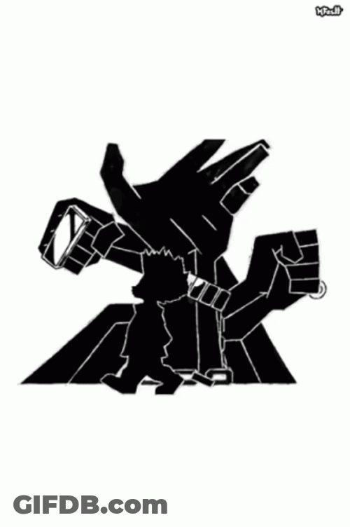 Huey Freeman Black Silhouette GIF