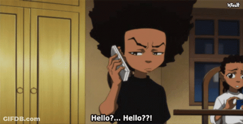 Huey Freeman Calling Someone GIF