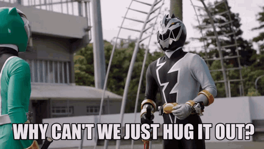 Hug It Out Power Rangers GIF