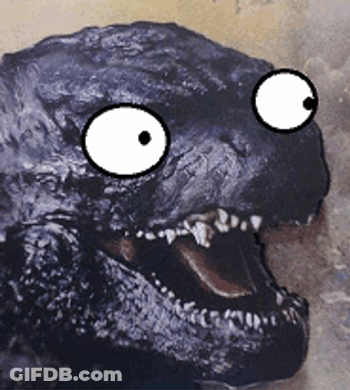 Huge Eyes Godzilla Meme GIF