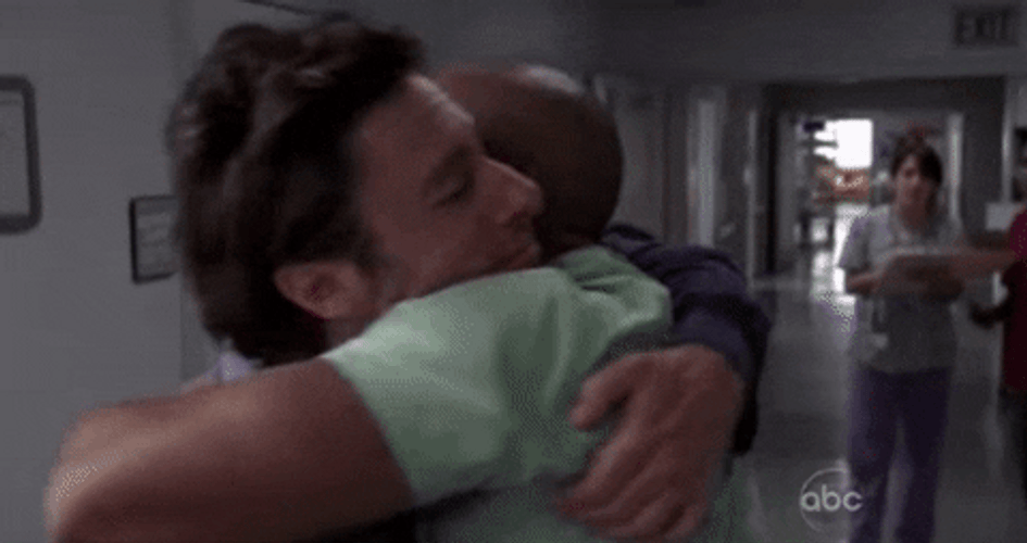 Hugging Chris Turk Zach Braff GIF