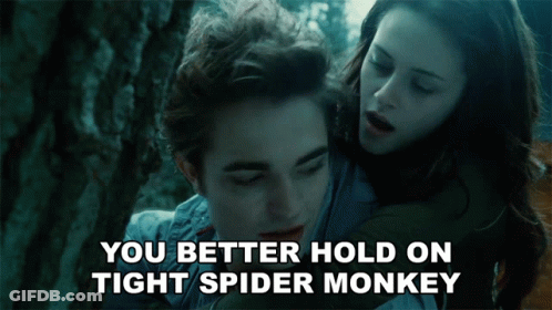 Hugging Couple You Better Hold Tight Spider Monkey GIF