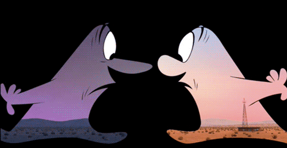 Hugging Day Night Cartoon GIF