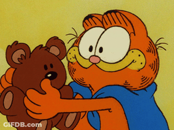 Hugging Garfield GIF