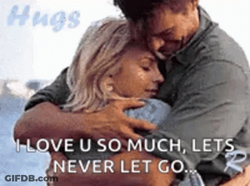 Hugging Man And Woman I Love You So Much GIF