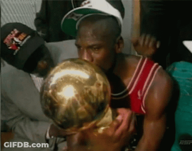 Hugging NBA Cup And Crying GIF
