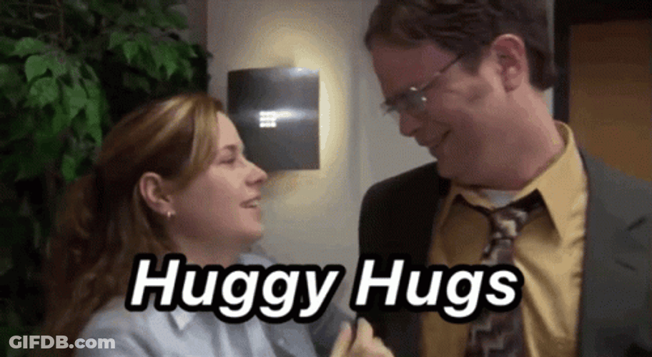 Huggy Hugs Dwight The Office Meme GIF