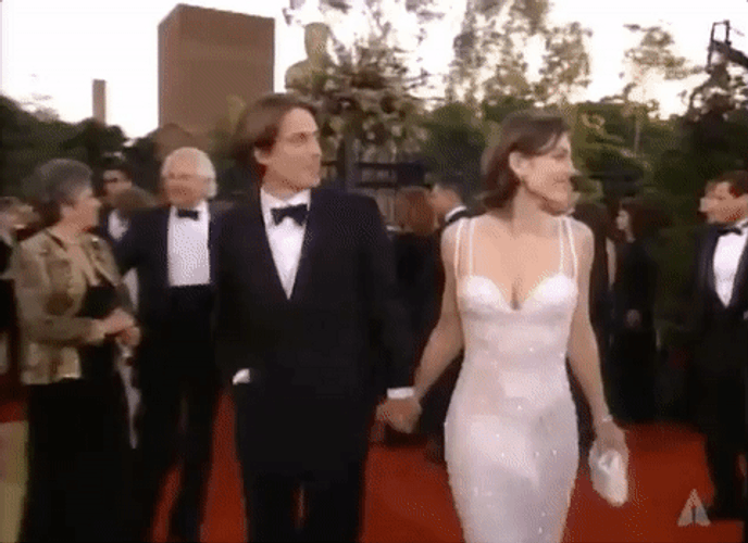 Hugh Grant In The Oscars GIF