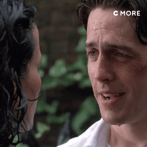 Hugh Grant Kissing Andie MacDowell GIF
