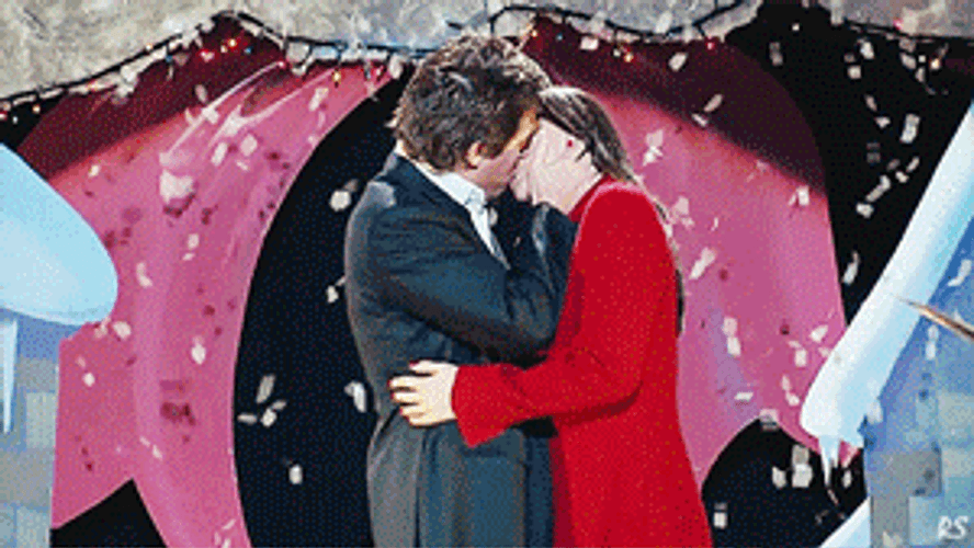 Hugh Grant Kissing In Love Actually GIF