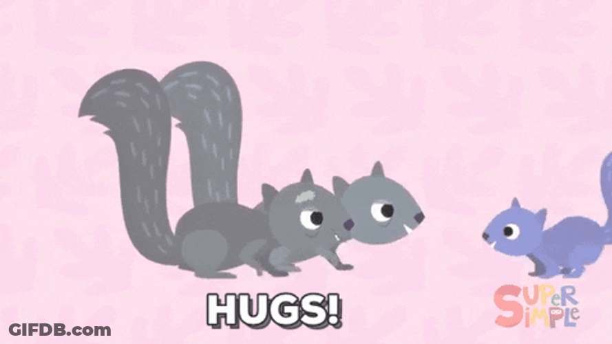 Hugs Grandparents Animated Squirrels Tree Top Family GIF