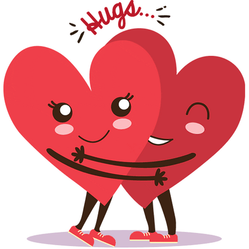 Hugs Hearts Sweet Love Couple Animation GIF