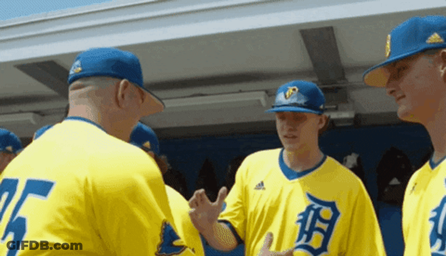 Hugs Teammates Baseball Blue Hens GIF