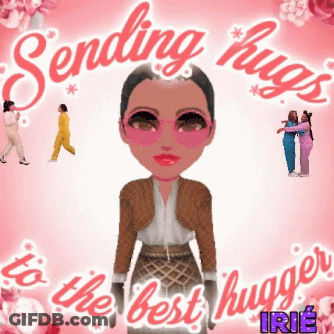 Hugs With Smiling Sun Inside Heart GIF