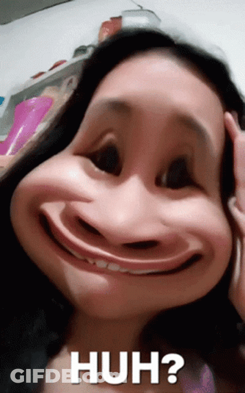 Huh Meme Face Warp GIF