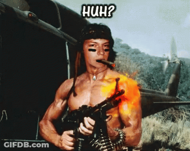 Huh Rambo Machine Gun GIF