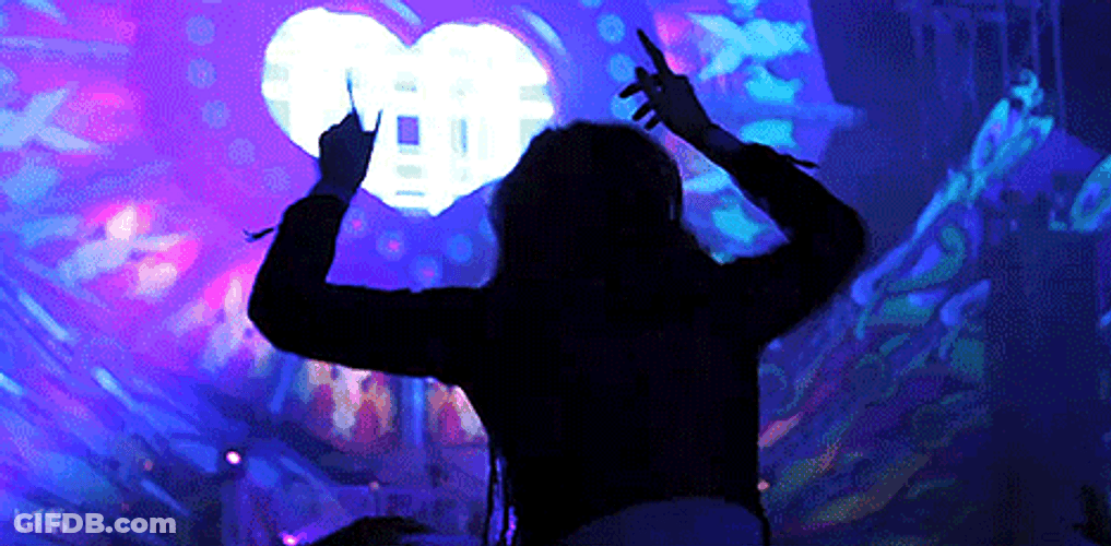Hula Hoop Girl Rave Party Silhouette GIF