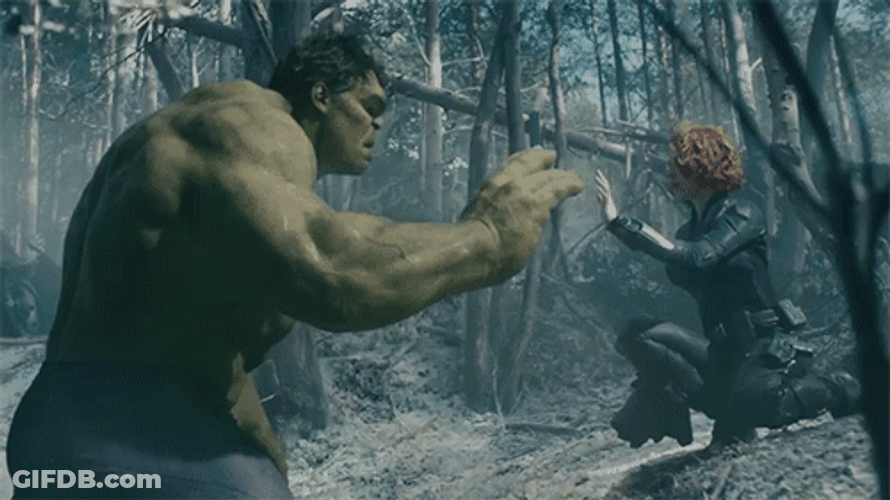 Hulk And Black Widow Holding Hands GIF