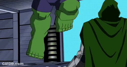 Hulk And Doomsday Standing Together GIF
