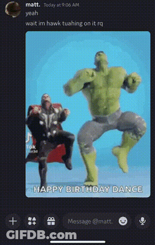 Hulk And Thor Dancing Happy Birthday GIF