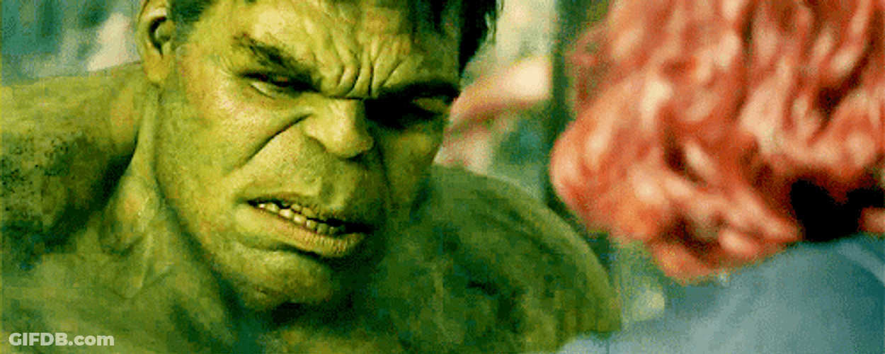 Hulk Changing Expression After Seeing Black Widow GIF