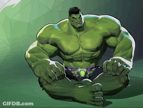 Hulk Drawing With Green Belt GIF