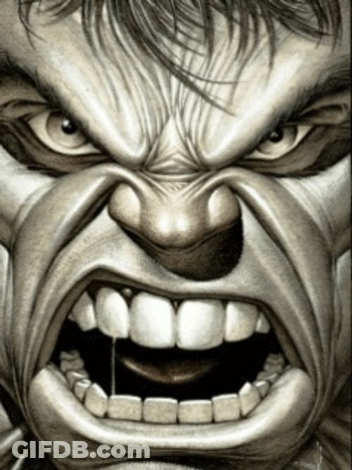 Hulk Fierce Face Inverted GIF