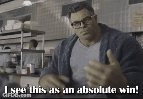 Hulk Giving A Thumbs Up With The Words I See This As An Absolute Win Behind Him GIF