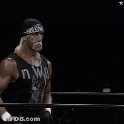 Hulk Hogan In Black Nwo Tank Top And Hat GIF