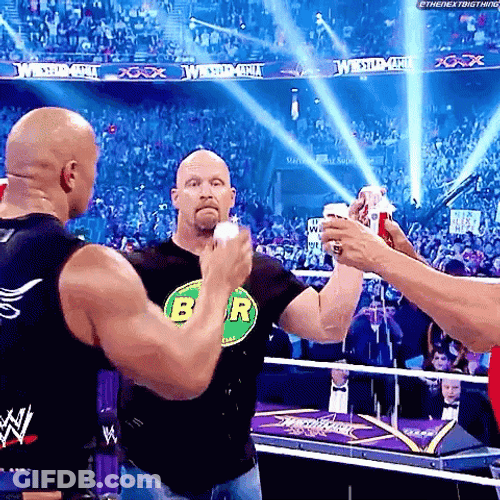 Hulk Hogan Stone Cold Beer Cheers GIF