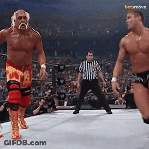 Hulk Hogan Wrestling Referee With Betsmove Logo GIF