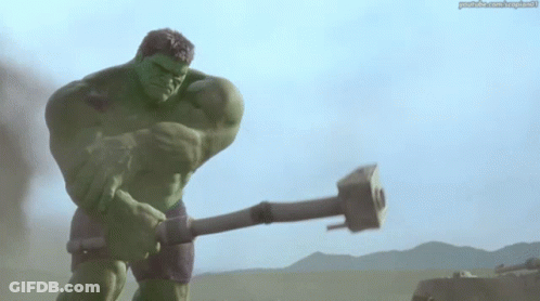 Hulk Holding Large Hammer GIF