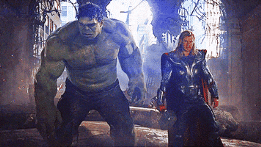 Hulk Punching Thor GIF