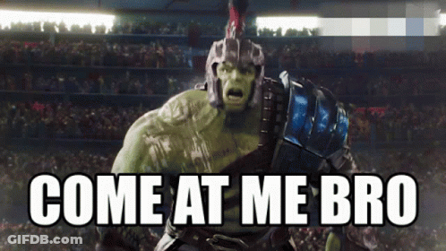 Hulk Says Come At Me Bro In Front Of A Stadium Full Of People GIF