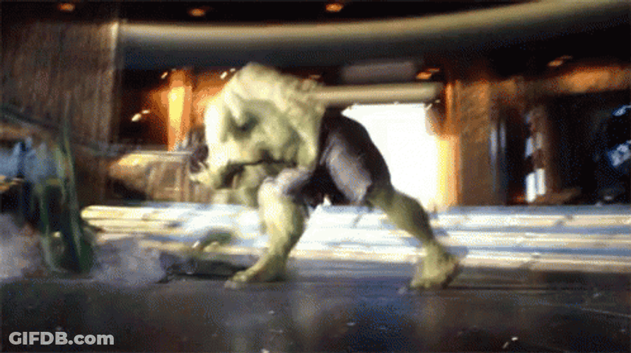 Hulk Shows Beat Up Body Of Loki GIF