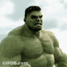 Hulk Standing In Front Of Cloudy Sky GIF
