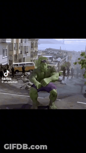 Hulk Standing On City Street GIF