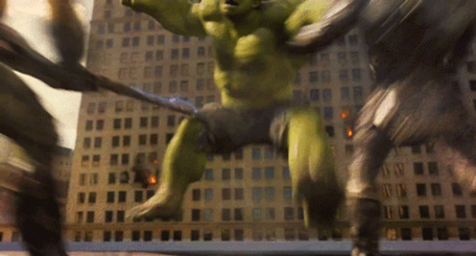 Hulk Take Down The Bad Guys GIF